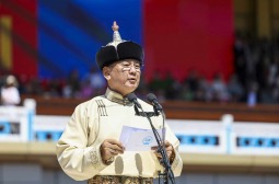 Монгол Улсын Ерөнхийлөгч У.Хүрэлсүх Үндэсний их баяр наадмыг нээж үг хэллээ